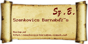 Szenkovics Barnabás névjegykártya