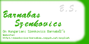 barnabas szenkovics business card